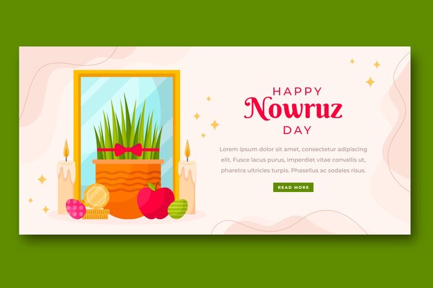 Banner horizontal plano nowruz