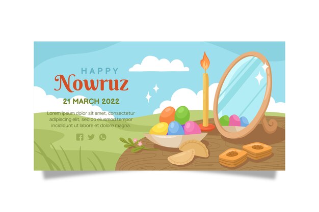 Banner horizontal plano nowruz
