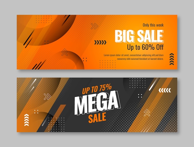 Vector gratuito banner horizontal de semitono degradado