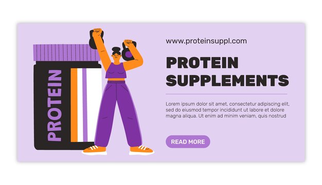 Banner horizontal de suplementos proteicos