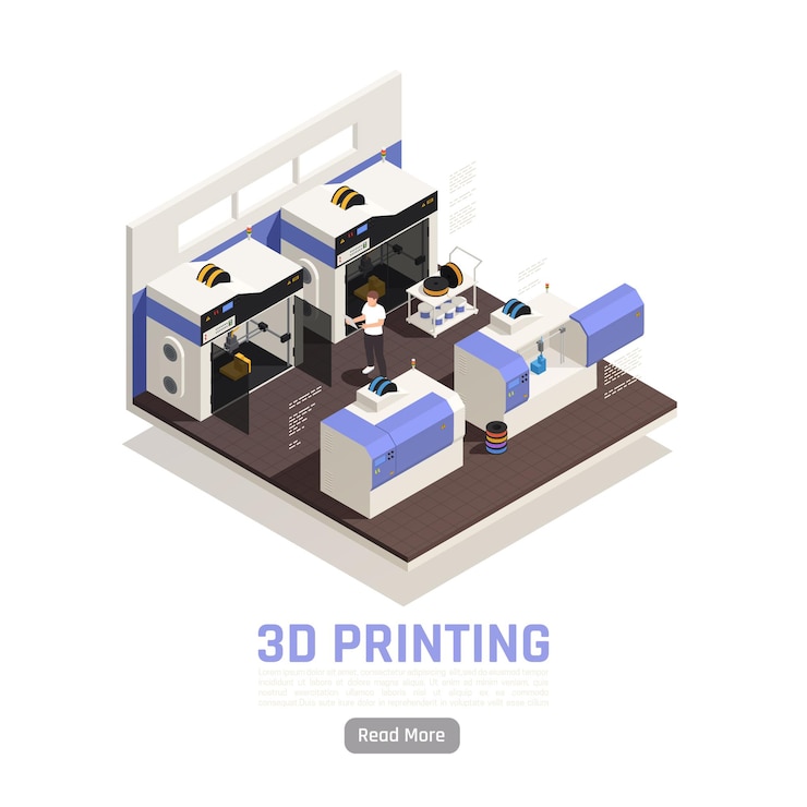 Vector gratuito banner de impresión 3d