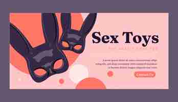 Vector gratuito banner de juguetes sexuales de diseño plano