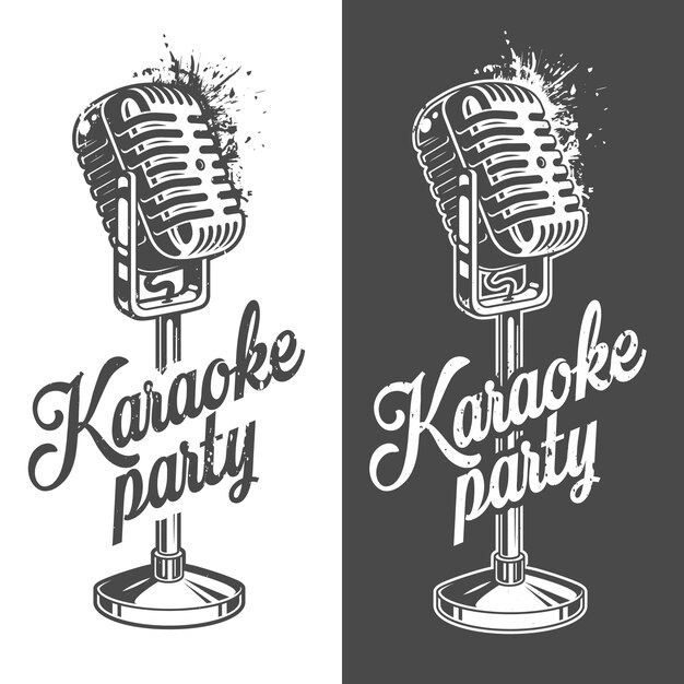 Banner de karaoke con efecto grunge