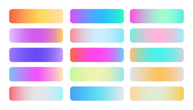 banner de kit de degradado multicolor abstracto en vector de colección
