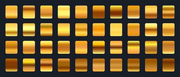 Banner de kit de paleta de degradado de color dorado en colección