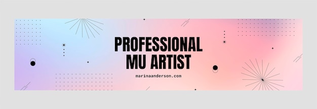 Banner de linkedin de artista de maquillaje degradado