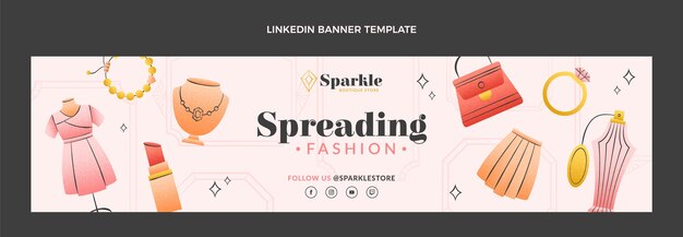 Banner de linkedin de boutique de textura dibujada a mano