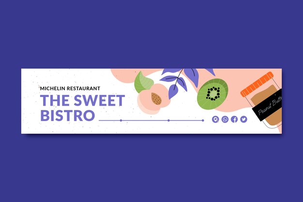 Banner de linkedin de carrera de chef dibujado a mano