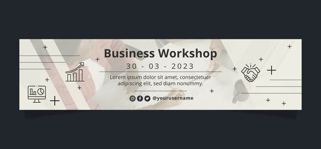 Banner de linkedin de negocios de diseño plano