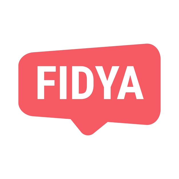 Banner de llamada Fidya Red Vector con información sobre donaciones y reclusión durante el Ramadán