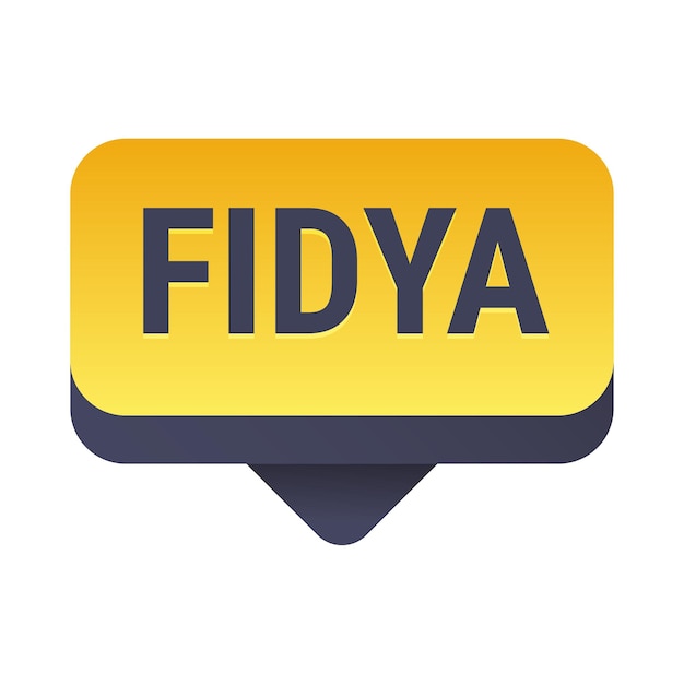 Banner de llamada de vector amarillo Fidya con información sobre donaciones y reclusión durante el Ramadán