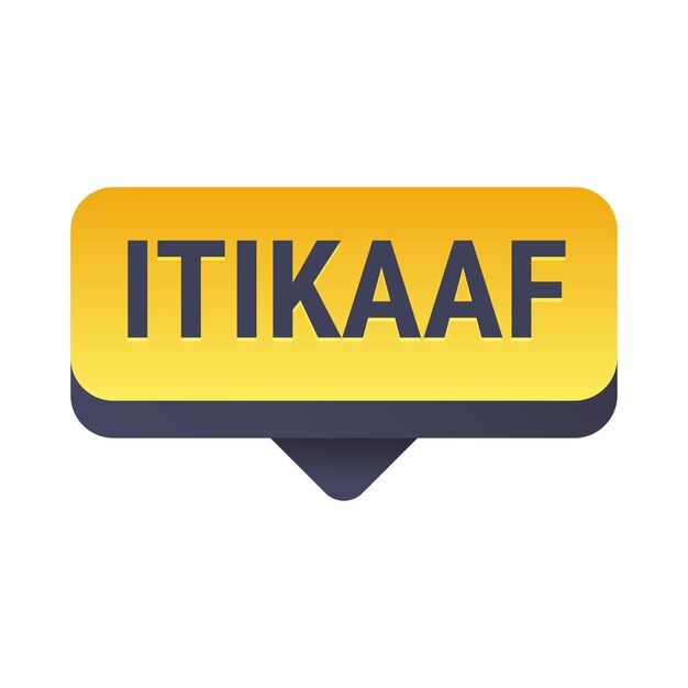Banner de llamada de vector amarillo de Itikaaf con información sobre donaciones y reclusión durante el Ramadán