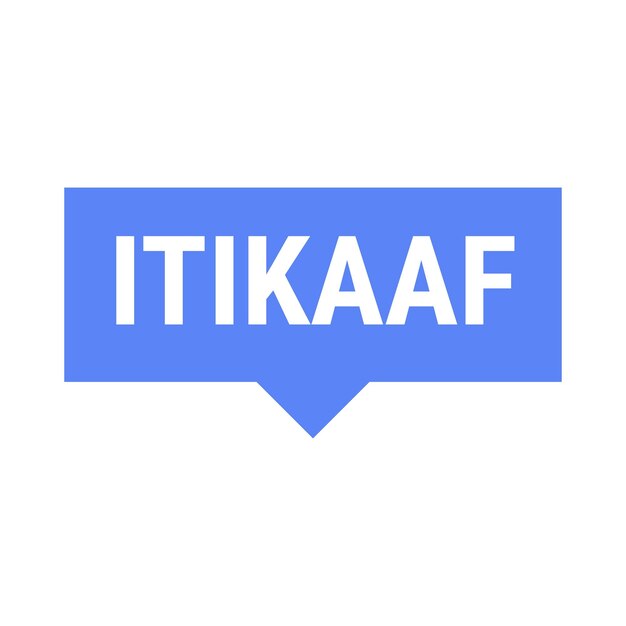 Banner de llamada de vector azul de Itikaaf con información sobre donaciones y reclusión durante el Ramadán