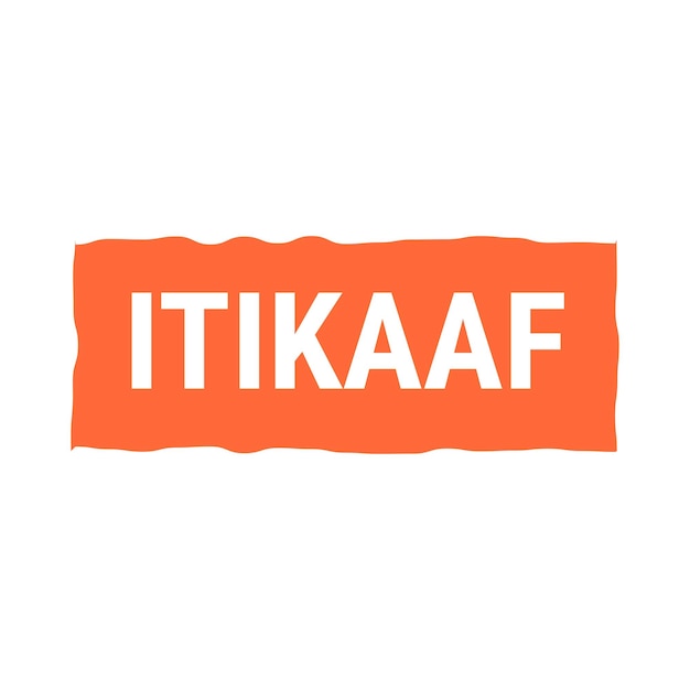 Banner de llamada vectorial naranja de Itikaaf con información sobre donaciones y reclusión durante el Ramadán
