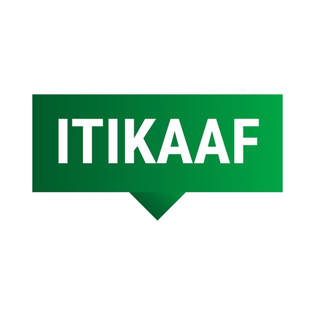 Banner de llamada vectorial verde oscuro de Itikaaf con información sobre donaciones y reclusión durante el Ramadán