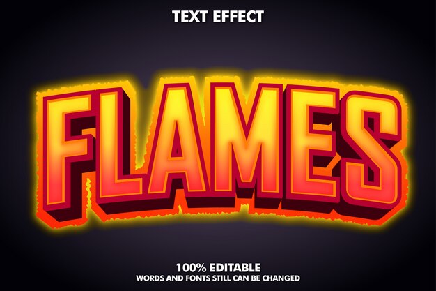 Banner de llamas - efecto de texto de fuego caliente