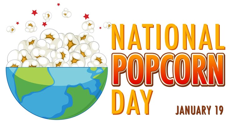 Vector gratuito banner del logotipo del día nacional de las palomitas de maíz