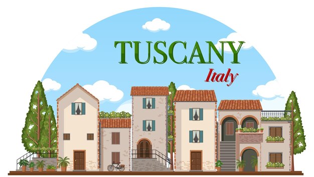 Banner de logotipo de punto de referencia de Toscana Italia