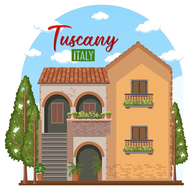 Banner de logotipo de punto de referencia de Toscana Italia