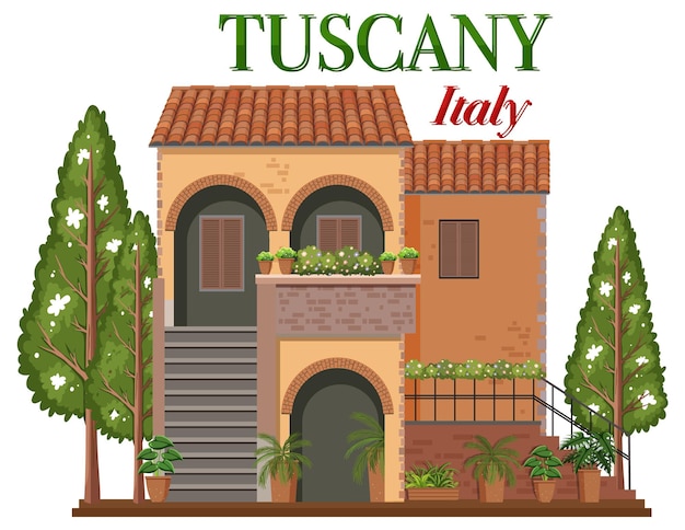 Vector gratuito banner de logotipo de punto de referencia de toscana italia