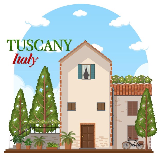 Banner de logotipo de punto de referencia de Toscana Italia