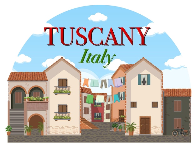 Banner de logotipo de punto de referencia de Toscana Italia