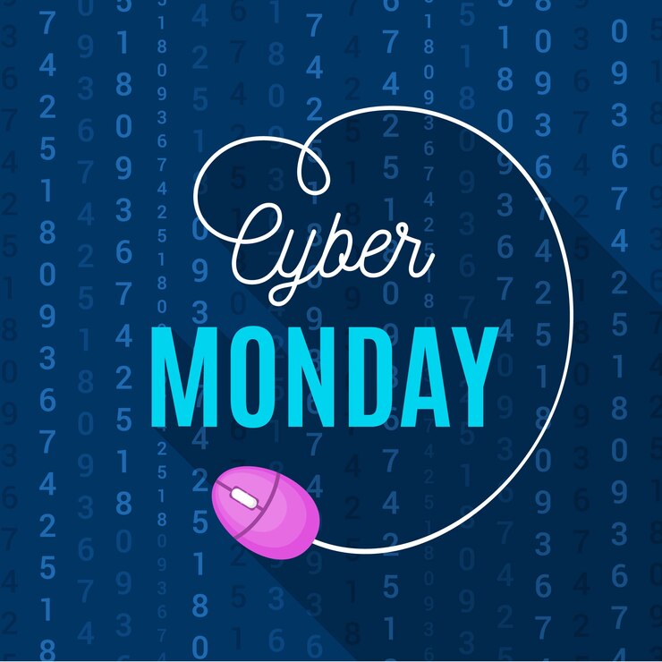 Vector gratuito banner de lunes cibernético de diseño plano
