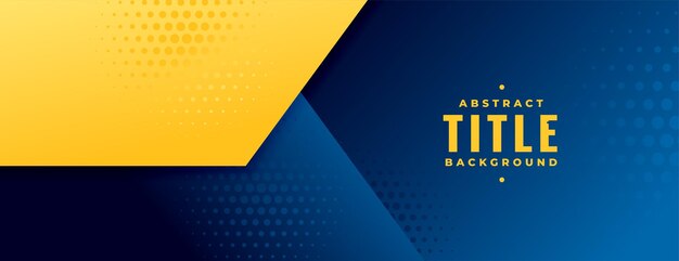 Banner de medios tonos geométricos en colores amarillo y azul.