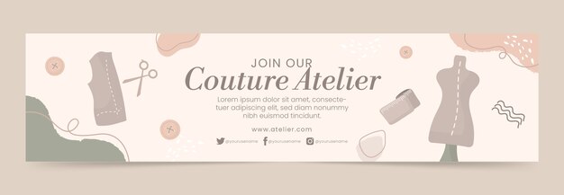 Banner mínimo de contracción de taller de costurera