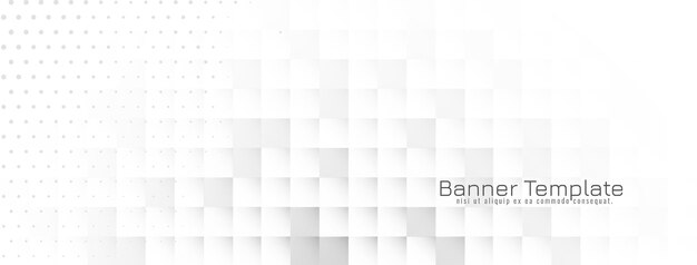 Banner moderno blanco geométrico brillante