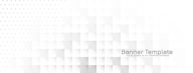 Banner moderno blanco geométrico brillante