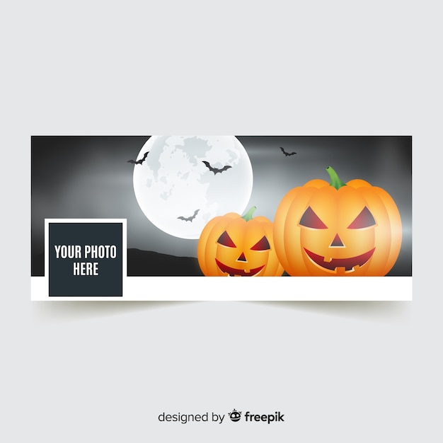 Banner moderno de facebook con concepto de halloween