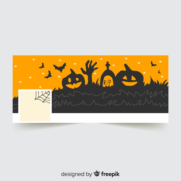 Vector gratuito banner moderno de facebook con concepto de halloween