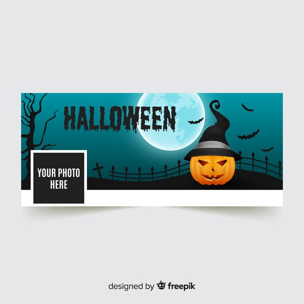 Banner moderno de facebook con concepto de halloween