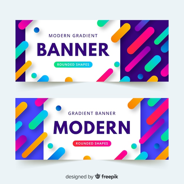 Vector gratuito banner moderno gradiente