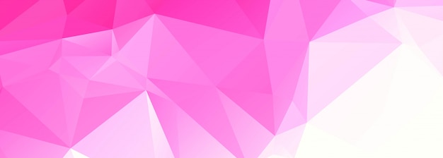 Banner moderno polígono rosa