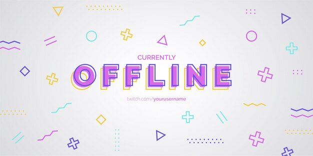 Banner moderno de Twitch con Memphis