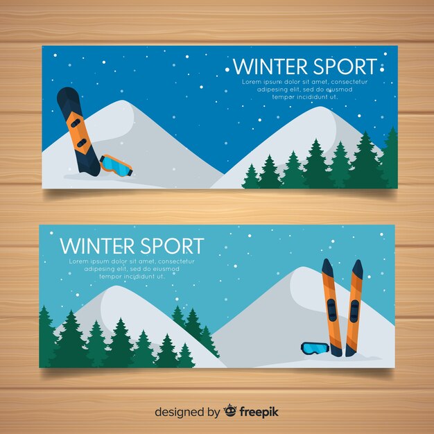 Banner montaña deportes invierno