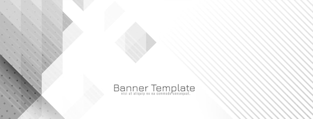 Banner de mosaico gris y blanco geométrico moderno