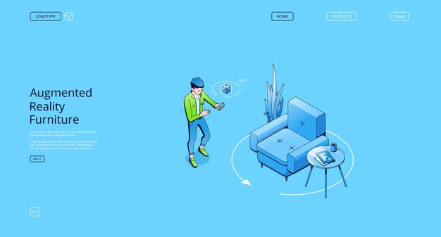 Banner de muebles de realidad aumentada.