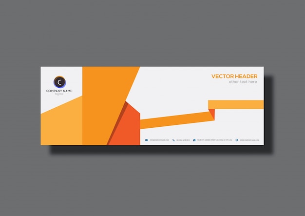 Vector gratuito banner naranja y blanco