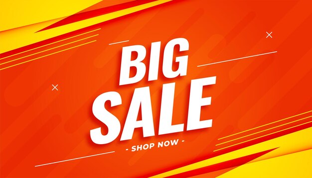 Banner naranja de gran venta en estilo moderno