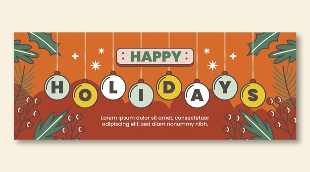 Banner de navidad feliz navidad dibujado a mano