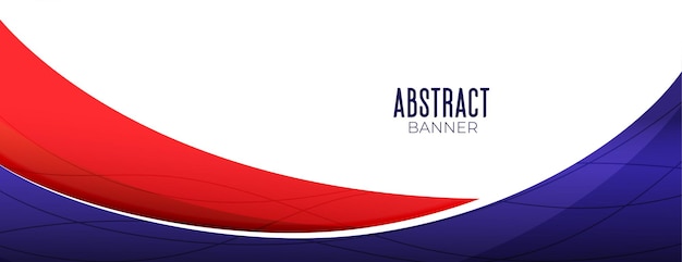 Banner de negocios abstracto ondulado en color rojo y morado