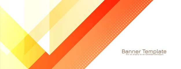 Banner de negocios de diseño geométrico amarillo y rojo elegante moderno