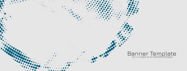 Banner de negocios de diseño de semitono azul suave moderno