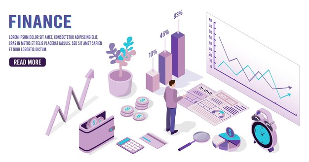 Banner de negocios y finanzas.