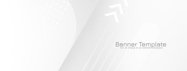 Banner de negocios geométrico de rayas de color blanco moderno moderno