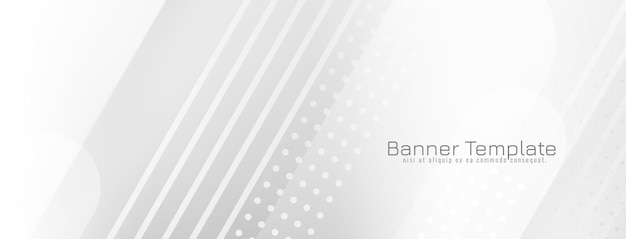 Banner de negocios geométrico de rayas de color blanco moderno moderno