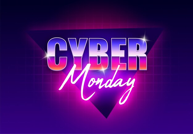 Banner de neón de Cyber Monday